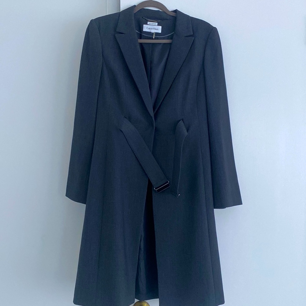 Long dressy jacket dark Grey Calvin Klein size 10